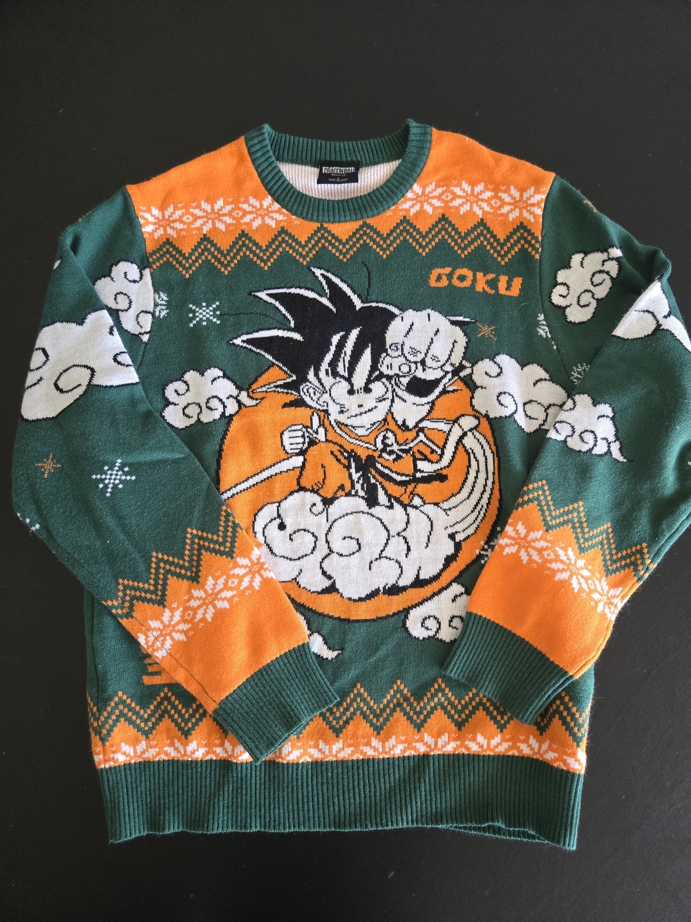 Dragon Ball Z Kid Goku Nimbus Ugly Christmas Sweater Size Small
